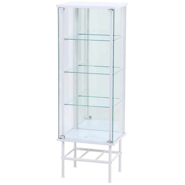 Legras(レグラス) コレクションケース フィギュアケース 4段 幅48.6×奥行38.2×高さ142cm ホワイト 強化ガラス 収納棚 スタンド 背面ミラー 95851の通販は