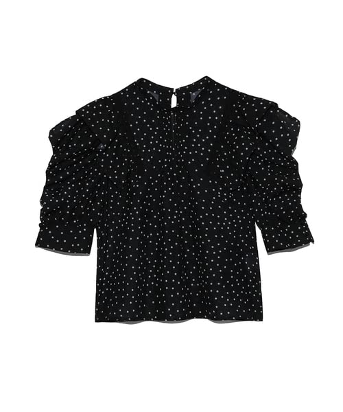 リリーブラウン バリエーションパターンフリルブラウス LWFB222058 レディース BLK F