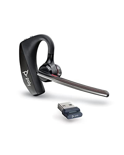 Poly Voyager 5200 UC Bluetooth ワイヤレスヘッドセット 片耳 モノラルイヤホンタイプ PC接続用 BT700ドングル 専用充電ケース付属 ノイズキャンセリングマイク PC スマートフォン対応 メーカー 7Y209AA