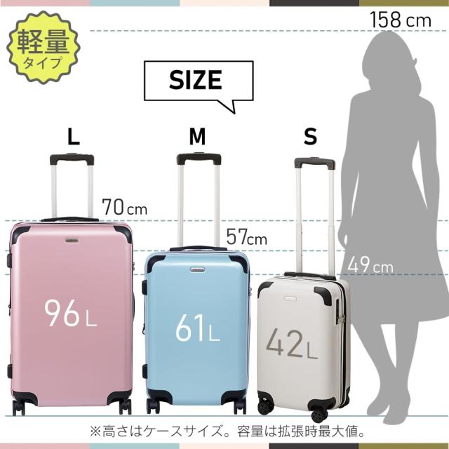 アイリスプラザ(IRIS PLAZA) レジェンドウォーカー(LEGEND WALKER) スーツケース キャリーケース Lサイズ 容量拡張機能付きで旅先で荷物が増えても対応可能タイプ 耐衝撃 ブラック 5515-70 その他