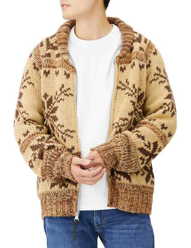 ヒューストン カーディガン COWICHAN KNIT CARDIGAN(SNOW) Beige