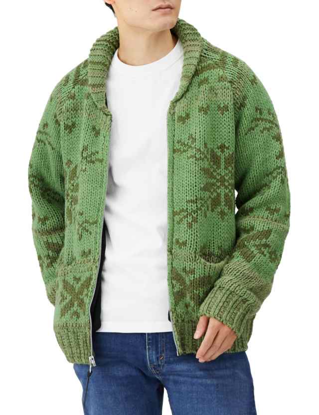 ヒューストン カーディガン COWICHAN KNIT CARDIGAN(SNOW) Green