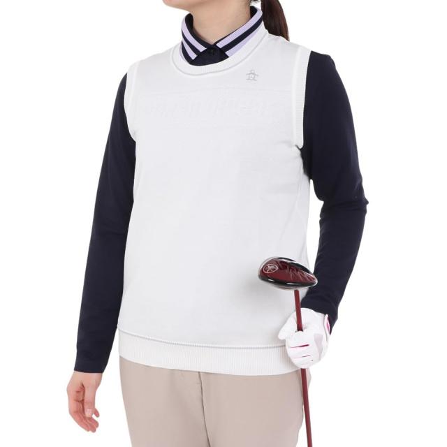 中古 レディース マンシングウェア Munsing wear ベスト L 白
