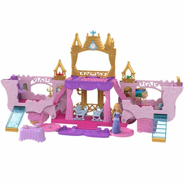 ディズニー（Disney）/ディズニープリンセス（Disney Princess） ピンクのおしろばしゃがおしろにへんしん きせかえ人形・ハウス ままごと・ごっこ遊び オーロラ姫 ミニドール付き 3歳から ピンク HWX17の通販は 8,378円
