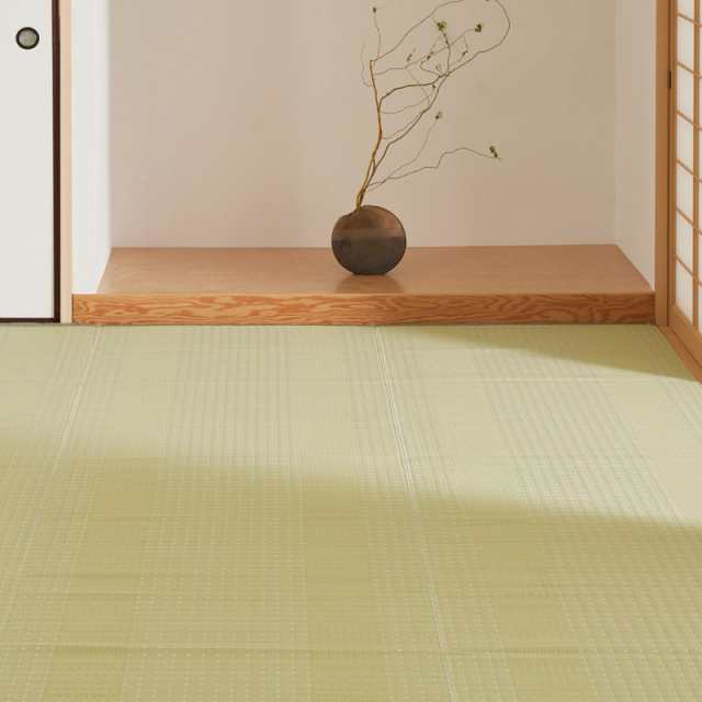 萩原(Hagihara) 洗える い草風カーペット 涼風 グリーン 団地間6畳 約255×340cm 上敷き ラグ 子供部屋 保育園 ペット 日本製の通販は
