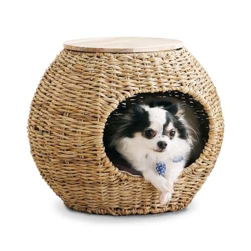 アイリスオーヤマ 犬 猫 ハウス ラタン調ペットハウス ボール PHR-B4035 ナチュラル