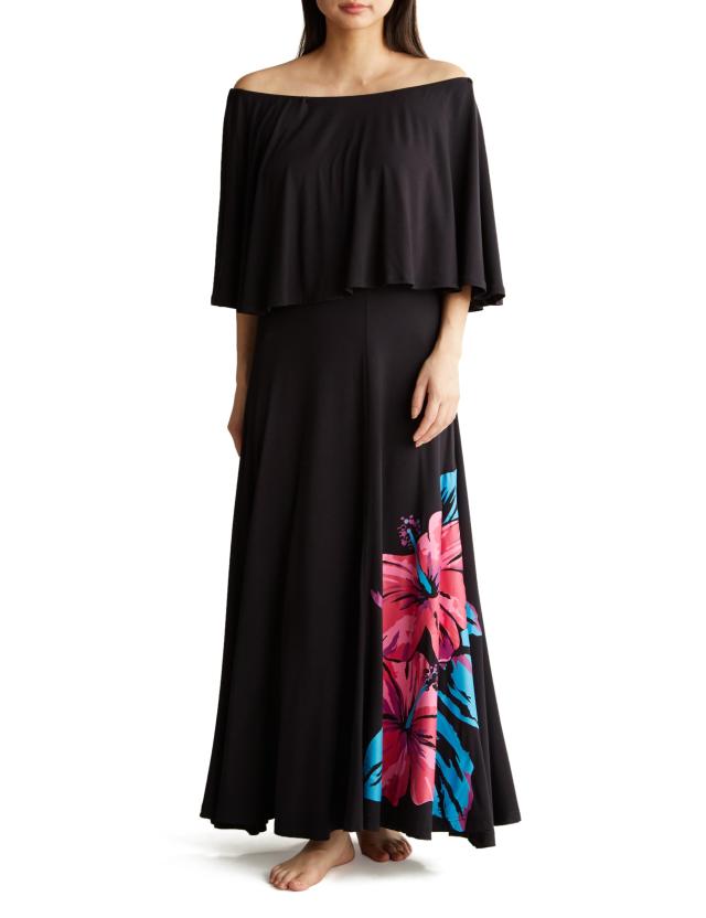 優美な肩リボンを魅せて【TADASHI SHOJI】ボウショルダー ドレス