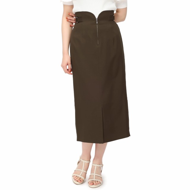 ミッシュマッシュ レディース 春夏 ladies フェミニン タイト スカート オフィス シンプル MM427206 BROWN