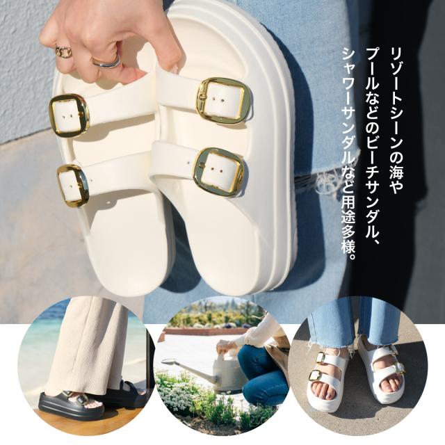サンダル 痛くない ダブルベルト EVAサンダル 軽量 リカバリーサンダル シャワーサンダル 厚底 歩きやすい レディース 履きやすい コンフォート ローヒール トラベル 旅行 アウトドア テレワーク 夏新作 送料無料 CN128 アミアミ あみあみ amiami スポーツサンダル