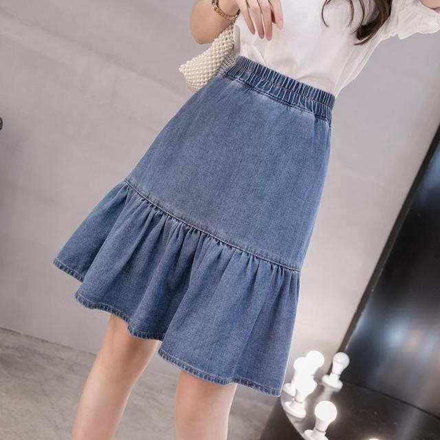 春新作 スカート デニム ミニ 大きいサイズ フィッシュテールスカート  