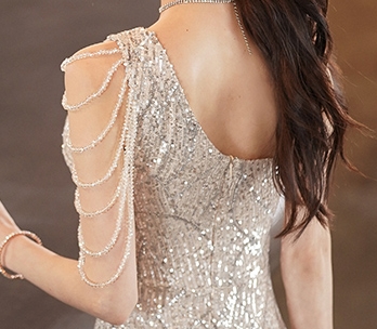 ワンショルダー パーティー ドレス ビジュー マーメイドドレス