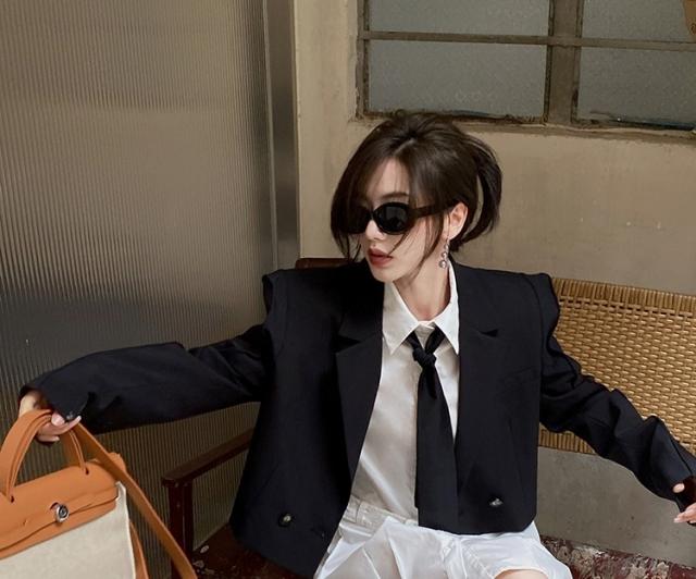 ショート丈 ジャケット テーラードジャケット レディース バック