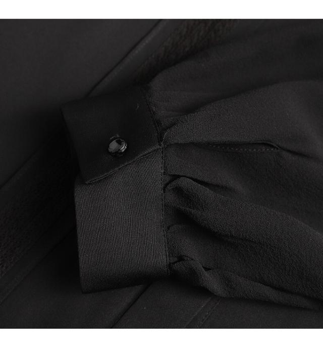 ブラウス 長袖 フリル 透け感 長袖 レディース 黒 ブラック 春 秋 冬