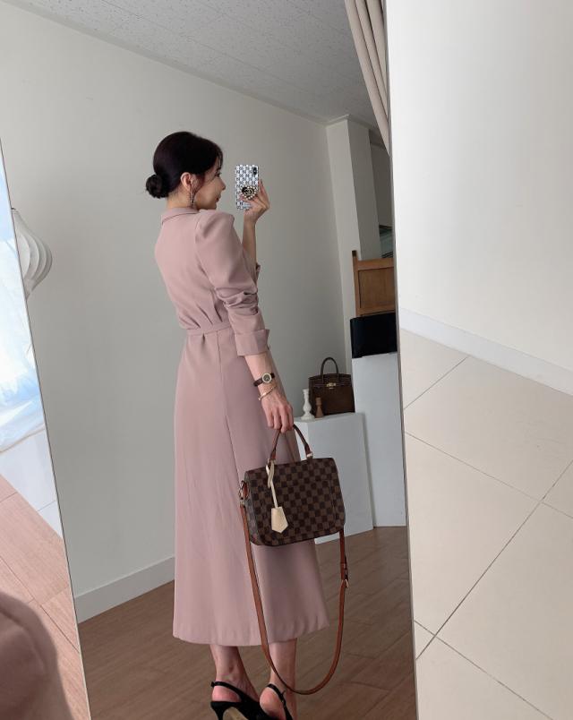 ワンピース 3色 ジャケットワンピース ロング丈 レディース ロング 