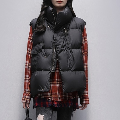 アウター ダウンベスト ハイネック スタンドカラー レディース きれいめ 高級感 上品 エレガント S М L 20代 30代 40代 50代 60代 シンプル カジュアル ラフ 普段着 普段使い 女子会 デート 映え SNS インスタ 韓国 流行 トレンド 個性的 個性派 こなれ感 かわいい アウター ダウンベスト ハイネック スタンドカラー レディース きれい