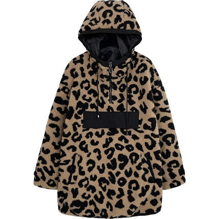 アウター ジャケット ボア パーカー 長袖 レディース フード付き バイカラー 異素材 ドッキング レオパード ヒョウ柄 高級感 エレガント L 総柄 ホワイト 白 ブラウン 茶色 10代 20代 30代 40代 シンプル カジュアル 普段着 普段使い 春 秋 冬 女子会 モテ デート 映え SNS アウター ジャケット ボア パーカー 長袖 レディース フード付き バイ
