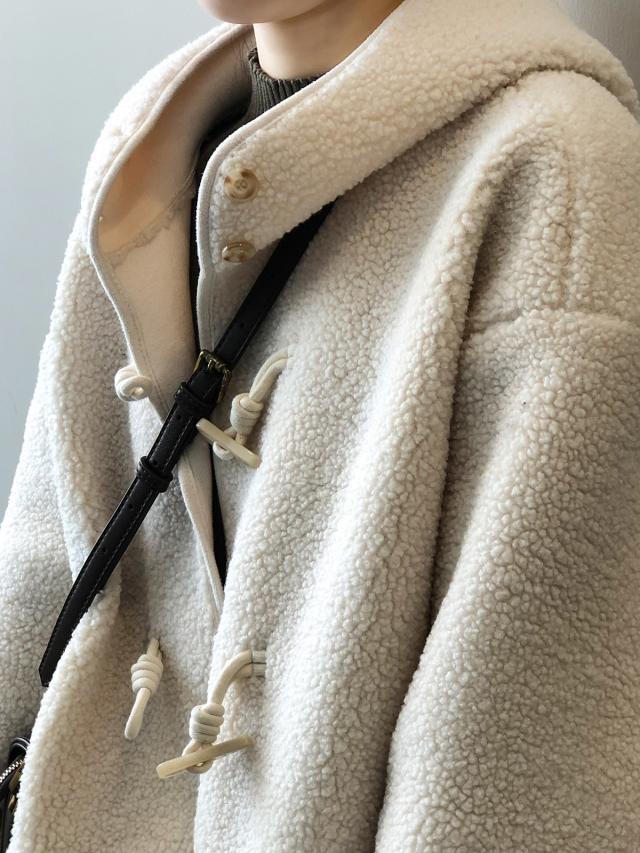 アウター ボア ダッフル コート 2色 もこもこ ふわふわ レディース