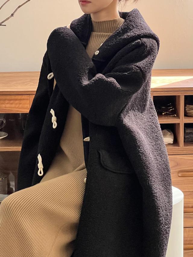 アウター ボア ダッフル コート 2色 もこもこ ふわふわ レディース