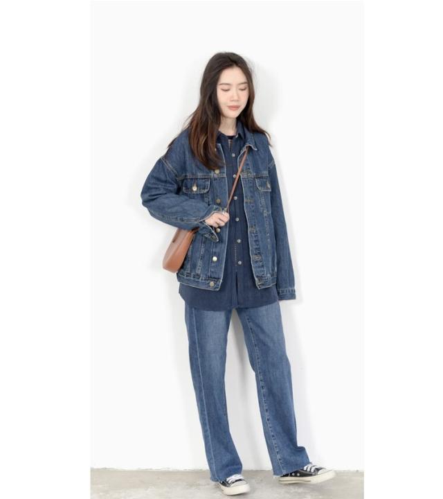 アウター ジャケット Gジャン ミディアム丈 袖あり 長袖 ワイド デニム ブルーデニム 大人可愛い カジュアル 大人 お洒落 かっこいい 大人女子 こなれ感 ラフ メンズライク ボーイッシュ ルーズ 無地 春 秋 10代 20代 30代 40代 レディース 女性用 ママ 学生 デート お出かけ アウター ジャケット Gジャン ミディアム丈 袖あり 長袖 ワイド デニム