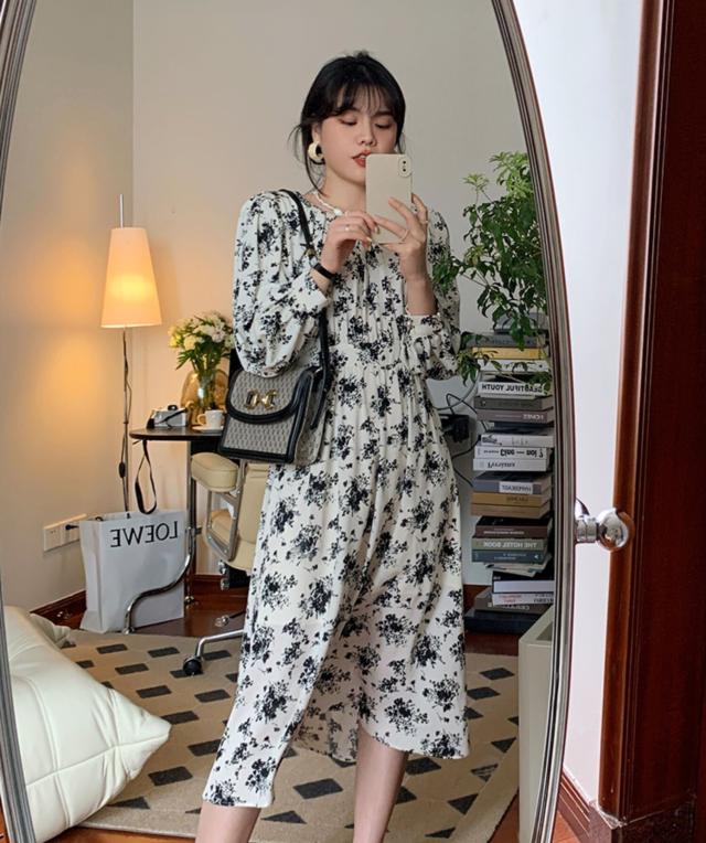 ワンピース レディース 花柄ワンピース フレアワンピース ミディ