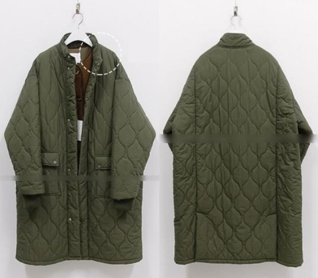 ロングコート レディース アウター コート S M L XL アーミーグリーン