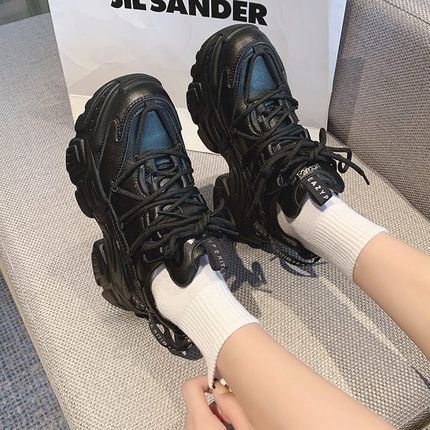 靴 スニーカー 2色 厚底 シューズ レディース スポーティー クール