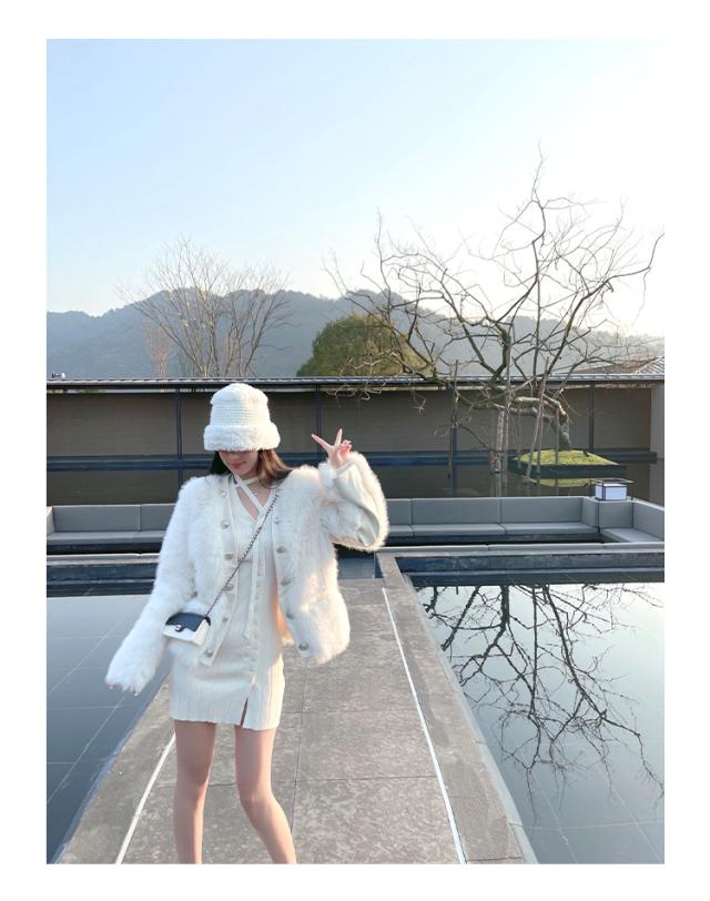 ワンピース レディース ニットワンピース ミニ丈 袖あり カーディガン