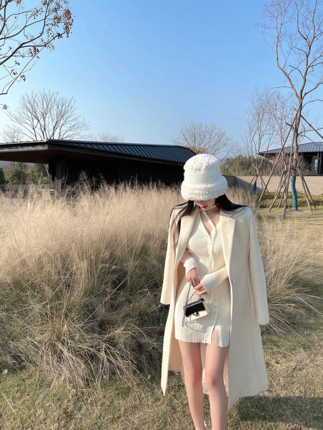 ワンピース レディース ニットワンピース ミニ丈 袖あり カーディガン