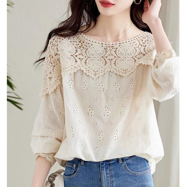 トップス レディース ブラウス プルオーバー 長袖 半袖 五分袖 5分袖 クロシェ パンチングレース ふんわり 透け感 大人可愛い きれいめ 大人 上品 おしゃれ お洒落 ガーリー キュート ラブリー ナチュラル 爽やか エレガント フェミニン 大人女子 クール 存在感 抜け感の通販は