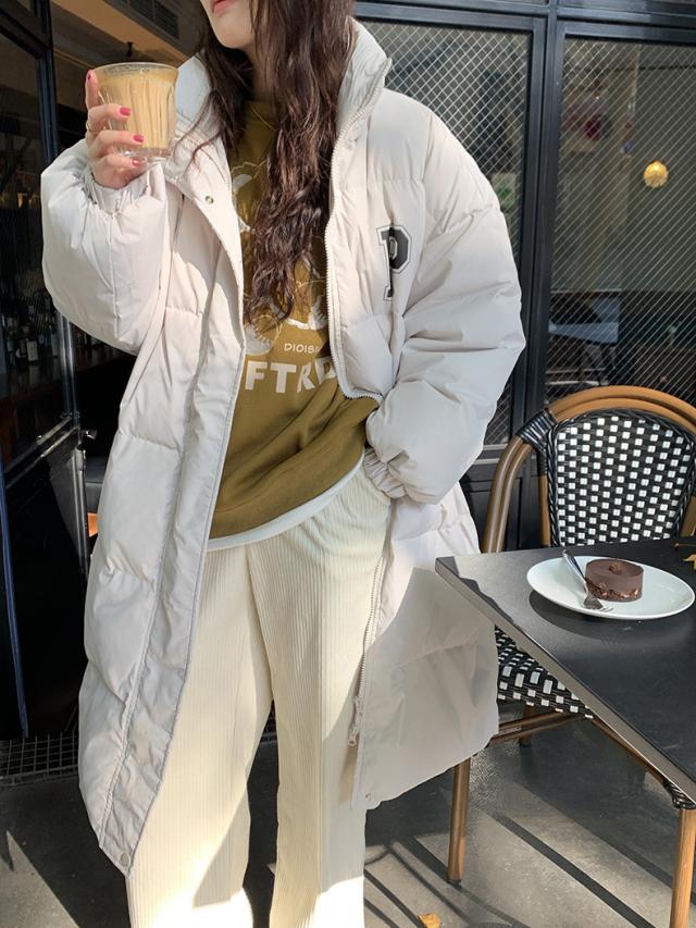 アウター レディース ロングダウンジャケット コート 長袖 スタンド