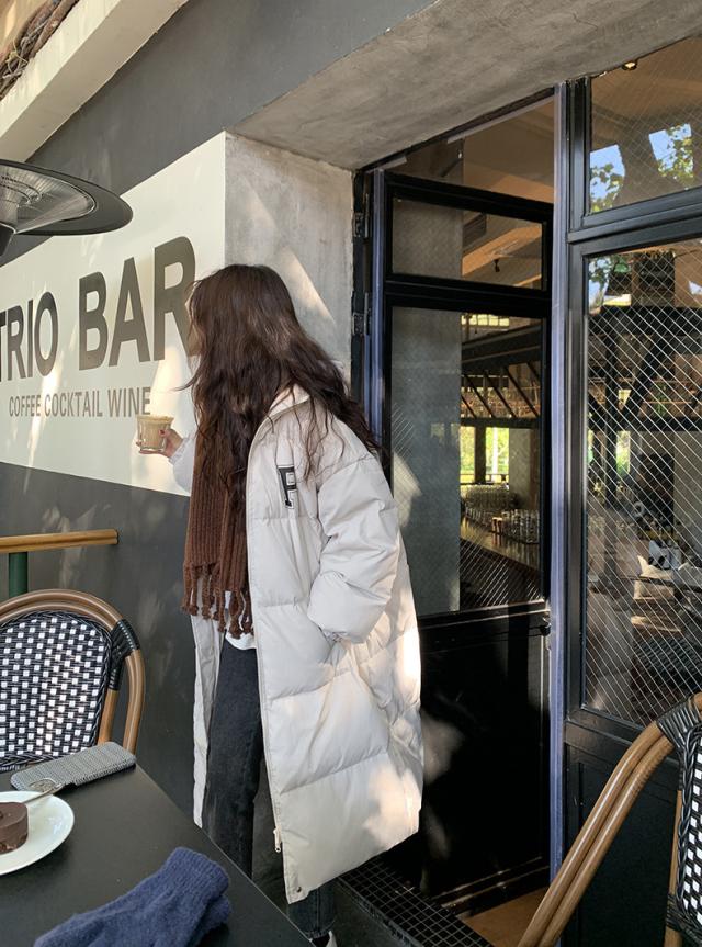 アウター レディース ロングダウンジャケット コート 長袖 スタンド