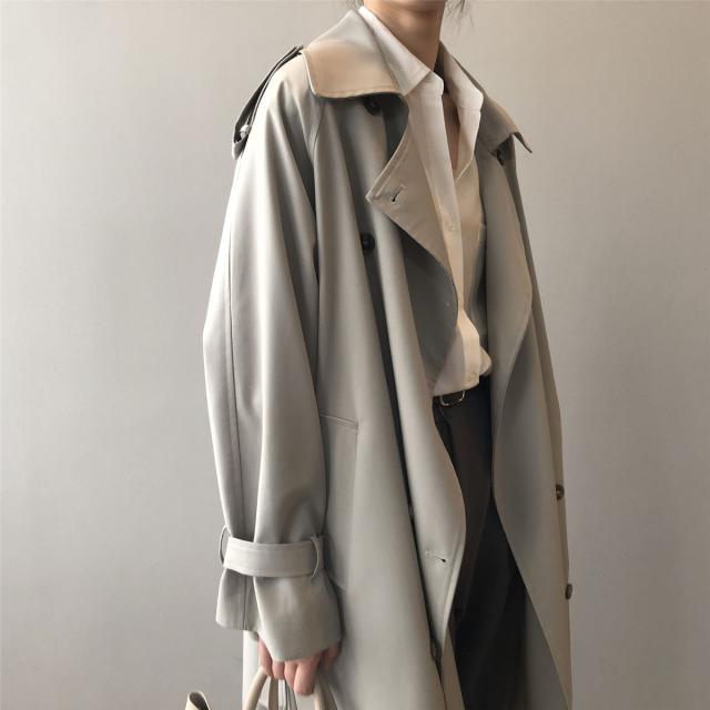 アウター レディース トレンチコート ロング丈 長袖 袖あり ダブル 襟