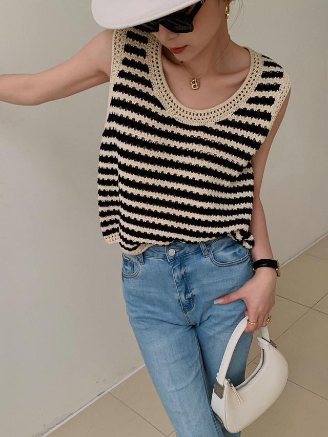 トップス タンクトップ ボーダー 夏 サマー S M L かわいい 大人可愛い