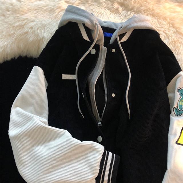 コーデュロイジャケット アウター ジャケット 長袖 フード付き コーデュロイ ツーピース かわいい 大人可愛い カジュアル おしゃれ お洒落 かっこいい メンズライク ボーイッシュ 個性的 無地 春 秋 10代 20代 レディース メンズ ペア 女性用 男性用 男女兼用 学生 通学の通販は 6,480円