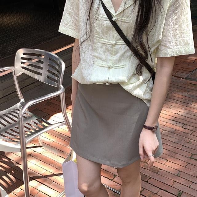 ショートスカート スカート ボトムス ショート ショート丈 ファスナー ハイウエスト 綿 ポリエステル ビスコース スパンデックス かわいい 大人可愛い きれいめ シンプル カジュアル おしゃれ お洒落 大人女子 こなれ感 ラフ スポーティー ラブリー キュート ガーリー