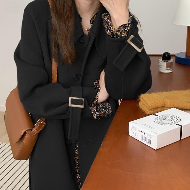 ウールコート アウター コート ミディアム丈 長袖 ポケット 前開き ウール かわいい 大人可愛い きれいめ シンプル 大人 上品 おしゃれ お洒落 レトロ 大人女子 こなれ感 ラフ クール エレガント 無地 秋 冬 20代 30代 レディース 通勤 通学 デート お出かけ 女子会 休日の通販は