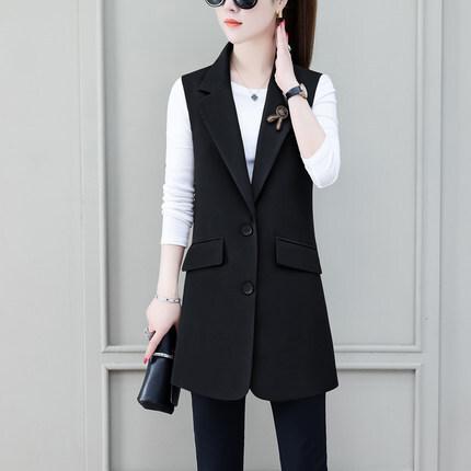 レディースベスト トップス ベスト スーツ ミディアム丈 袖なし タイト 細身 ストレート 前開き ポリエステル スパンデックス ポリウレタン 大人可愛い きれいめ シンプル 大人 上品 おしゃれ お洒落 かっこいい レトロ 大人女子 こなれ感 ルーズ 個性的 クール モード系