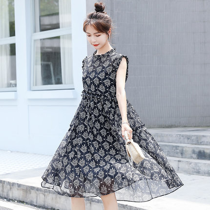 スカート ワンピース プルオーバー ノースリーブ フリル ウエストゴム ポリエステル 2点セット かわいい 大人可愛い 大人 上品 おしゃれ お洒落 レトロ ラブリー キュート ガーリー 個性的 クール 柄 夏 10代 20代 レディース デート お出かけ 女子会 休日 パーティー