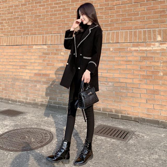 【ホコモモラ】コート ジャケット 長袖 ショート ダブル もこもこ ガーリー 黒 ホコモモラ】コート ジャケット 長袖 ショート ダブル もこもこ
