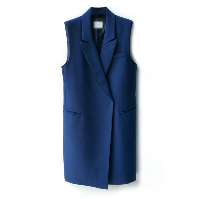 ロングジレ 大人着こなし スタイルアップ ベスト ロング丈 袖なし 襟付き スマート きれいめ シンプル カジュアル 大人女子 こなれ感 エレガント 無地 OL デート お出かけ 普段使い モテ 体系カバー トレンド M L XL 2XL 3XL 4XL 5XL ブラック ネイビー ロングジレ 大人着こなし スタイルアップ ベスト ロング丈 袖なし 襟
