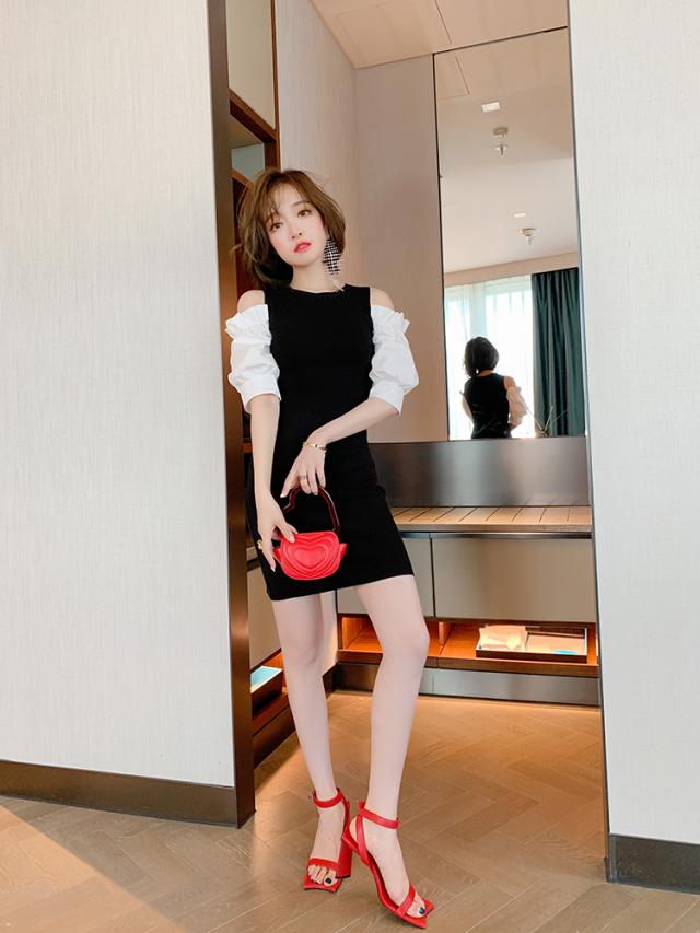 ワンピース ドレス ショート ショート丈 膝上 半袖 5分袖 五分袖 ランタンスリーブ ラウンドネック オフショルダー スリム Hの形 プリーツ ハイウエスト シンプル おしゃれ お洒落 大人女子 ラブリー キュート ガーリー セクシー エレガント 無地 春 夏 秋 お呼ばれ 10代 20代 ワンピース ドレス ショート ショート丈 膝上 半袖 5分袖 五分袖