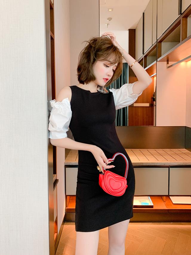 ワンピース ドレス ショート ショート丈 膝上 半袖 5分袖 五分袖