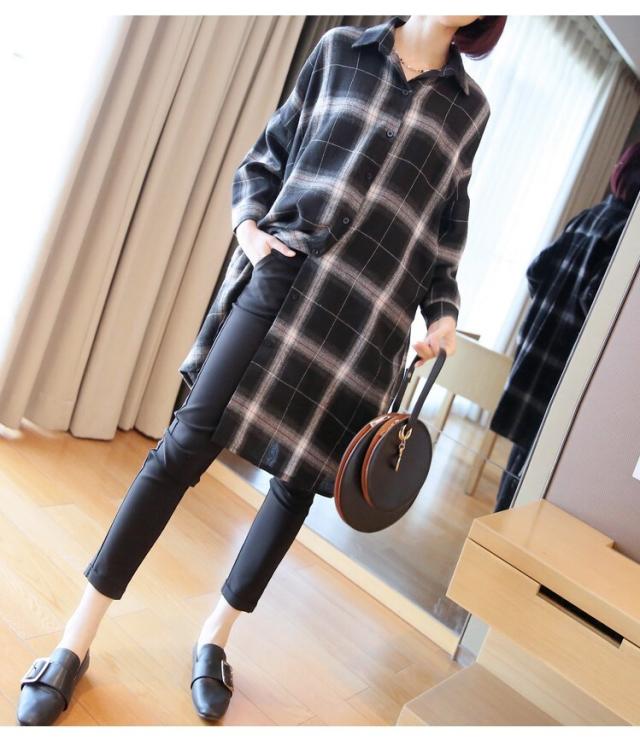 トップス シャツ ミディアム丈 長袖 ストレート 前開き ボタン 綿 かわいい 大人可愛い きれいめ カジュアル 大人 上品 おしゃれ お洒落 レトロ 大人女子 こなれ感 ラフ ラブリー キュート ガーリー ルーズ 個性的 クール モード系 チェック柄 春 秋 20代 30代 40代の通販は