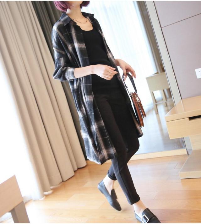 トップス シャツ ミディアム丈 長袖 ストレート 前開き ボタン 綿 かわいい 大人可愛い きれいめ カジュアル 大人 上品 おしゃれ お洒落 レトロ 大人女子 こなれ感 ラフ ラブリー キュート ガーリー ルーズ 個性的 クール モード系 チェック柄 春 秋 20代 30代 40代の通販は