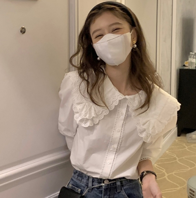 シャツ ブラウス 襟付き ホワイト トップス 袖あり 長袖 かわいい 大人可愛い きれいめ シンプル カジュアル 大人 上品 おしゃれ お洒落 かっこいい レトロ アジアン エスニック エキゾチック 大人可愛い 大人女子 こなれ感 ラフ キュート ガーリー ルーズ 個性的 クール