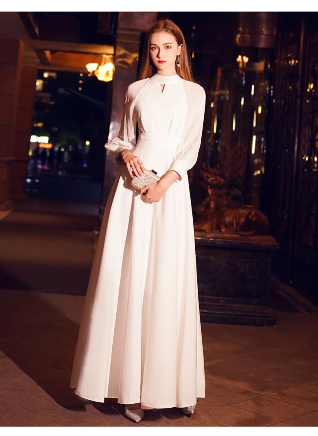 イブニング フレンチ ドレス ドレス パーティードレス 結婚式のドレス ロングドレス 発表会ドレス フォーマルドレス イブニングドレス 膝下 ロング丈 袖あり 長袖 タートルネック 襟なし スリム レース ミドルウエスト ファスナー 異素材MIX きれいめ 上品 お洒落 大人女子