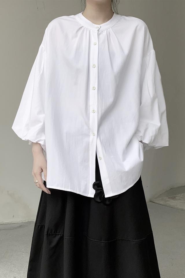 シャツ ブラウス 前開き ホワイト ブラック かわいい 大人可愛い