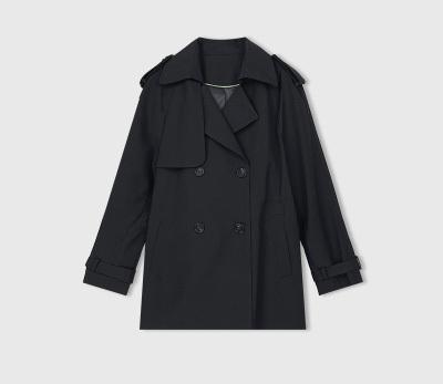 秋 トレンチコート ストレート アウター コート 上着 トレンチコート ミディアム丈 袖あり 長袖 Vネック 襟付き ストレート ダブルブレスト レギュラー 前開き ボタン 異素材MIX 大人可愛い カジュアル 大人 お洒落 かっこいい 大人女子 ラブリー モダン 無地 秋 10代 20代