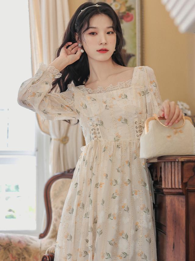 シフォンワンピース シフォン ワンピース フレア フレアワンピース 長袖 袖あり かわいい 大人可愛い きれいめ シンプル カジュアル 大人 上品 おしゃれ お洒落 かっこいい レトロ アジアン エスニック エキゾチック 大人可愛い 大人女子 こなれ感 ラフ キュート ガーリー シフォンワンピース シフォン ワンピース フレア フレアワンピース