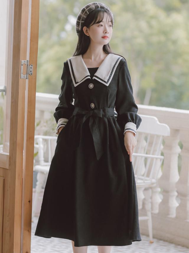 ワンピース シック 襟付き ヴィンテージ ヴィンテージファッション 襟